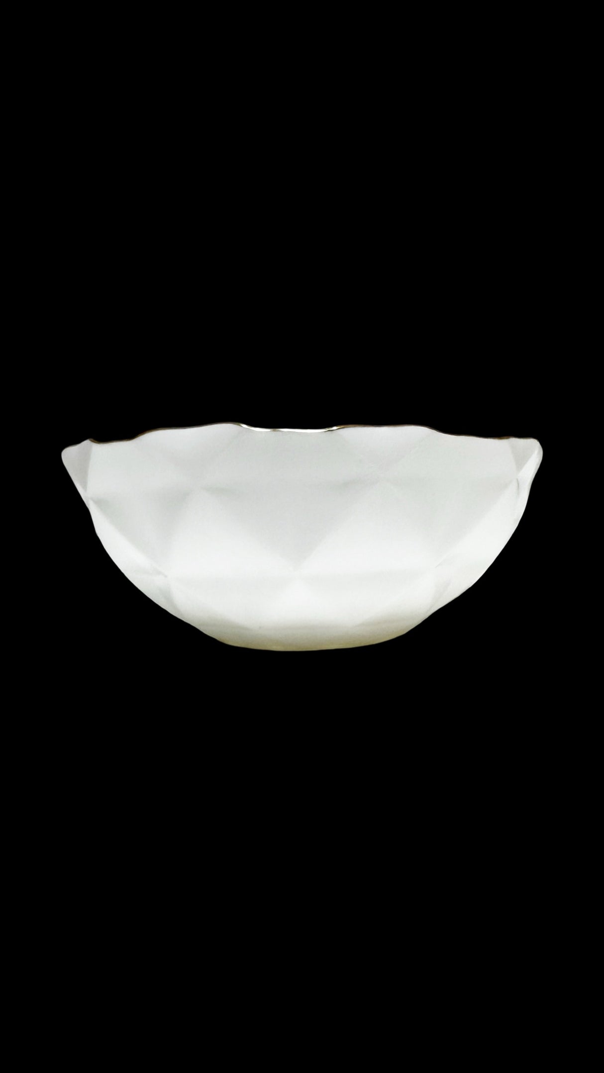 Bol opal cu margine aurie , model Hexagonal , 15 cm