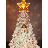 Decoratiune Muzica - Brad cu scena Nasterii,led, 33x20 cm