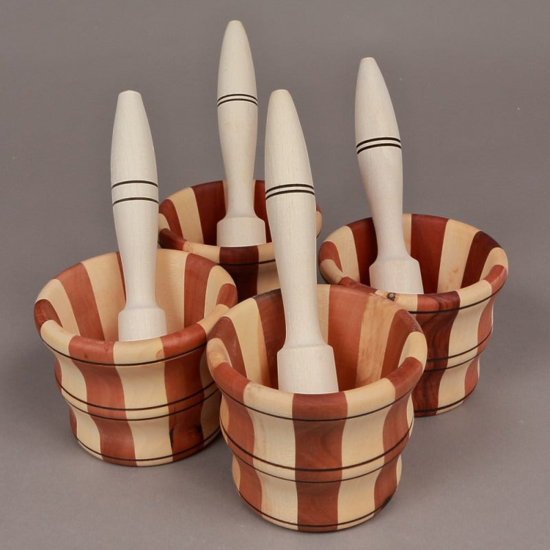 Mojar cu Pistil din Lemn Bicolor, 9x11.5 cm