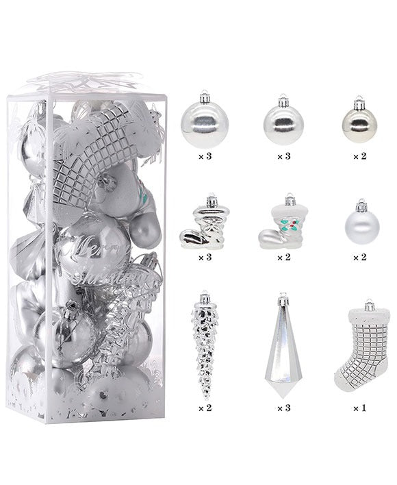 Set 21 de Ornamente Brad , Diverse Forme si Dimensiuni, Plastic