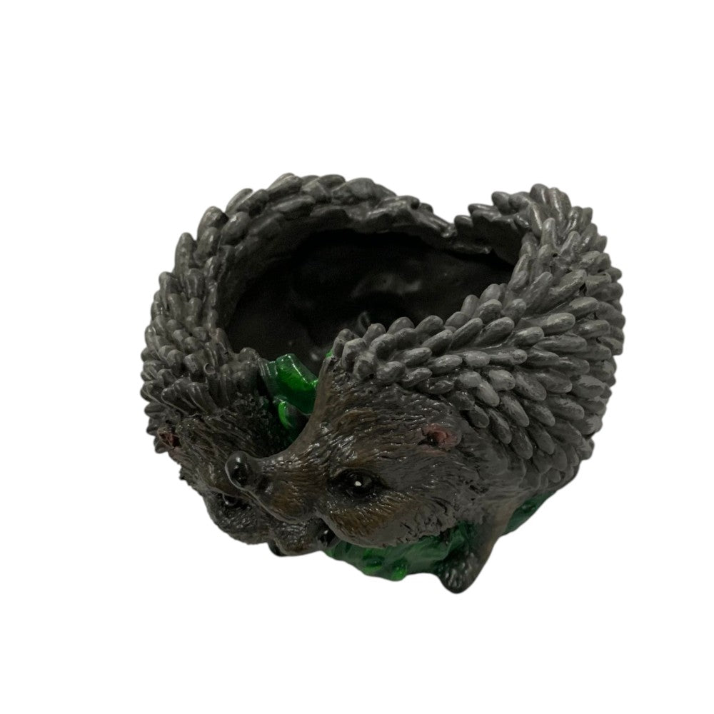 Ghiveci de flori , Doi arici , ceramica, 13x18 cm