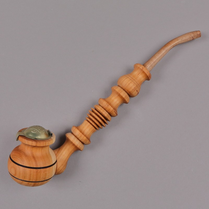 Pipa lemn Vintage, cu capac, 26 x 5 cm