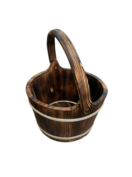 Galeata Sauna cu Maner Lemn,Lacuita,  25x15 cm, 5l