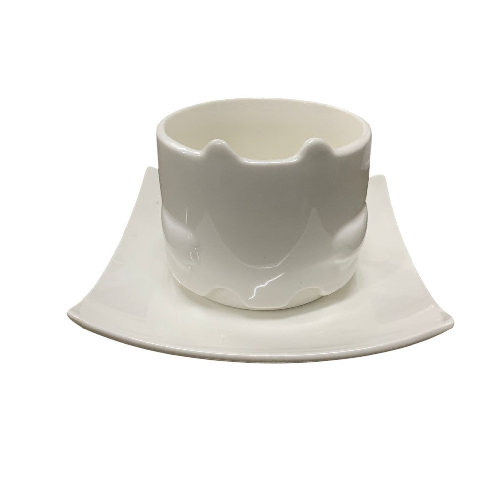 Set 6 cesti cu farfurioare , model 3D pisica , Portelan , 200 ml