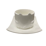 Set 6 cesti cu farfurioare , model 3D pisica , Portelan , 200 ml