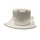 Set 6 cesti cu farfurioare , model 3D pisica , Portelan , 200 ml