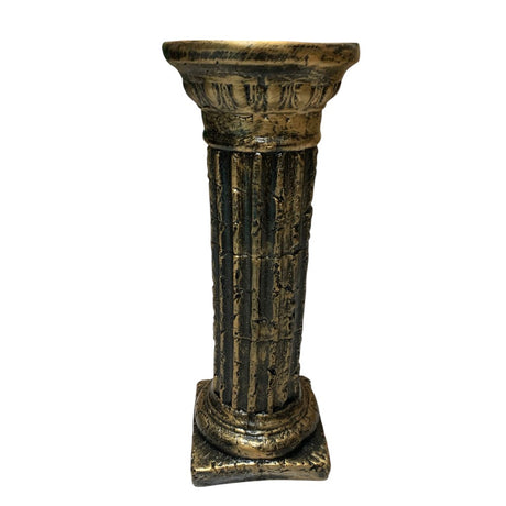 Coloana Greceasca, ceramica dura , 60 cm ,alb-auriu/ negru- aramiu