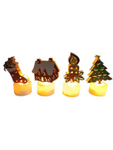 Set 4 Decoratiuni luminoase de Craciun, 8 cm,diverse modele
