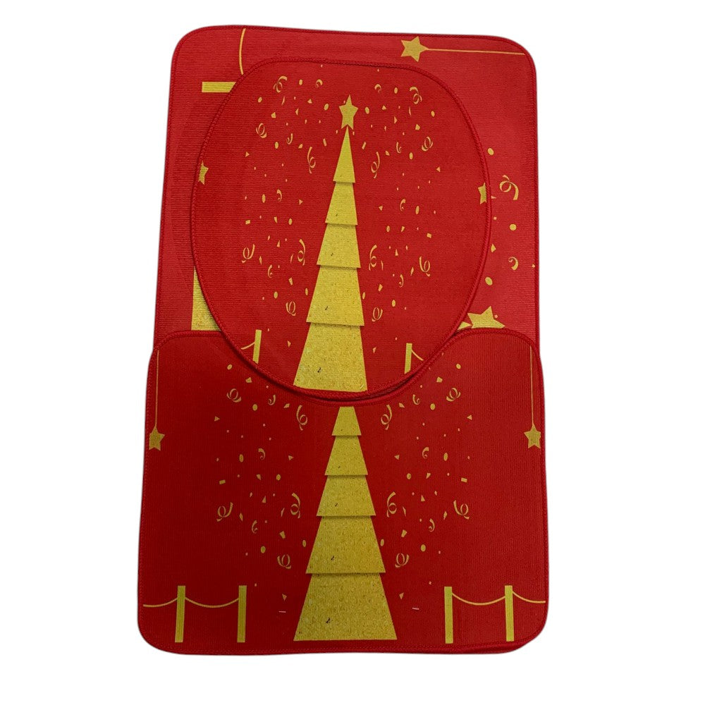 Set 3 covorase baie , antiderapante, Model Craciun