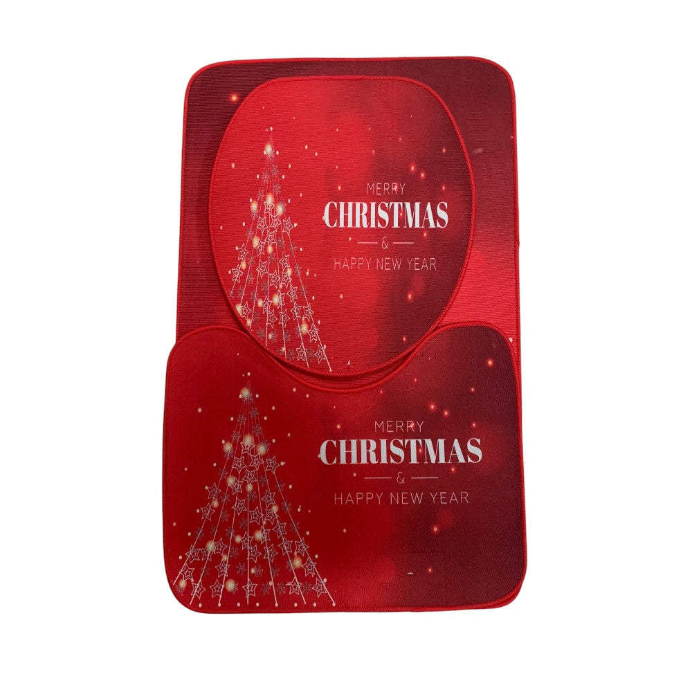 Set 3 covorase baie , antiderapante, Model Craciun