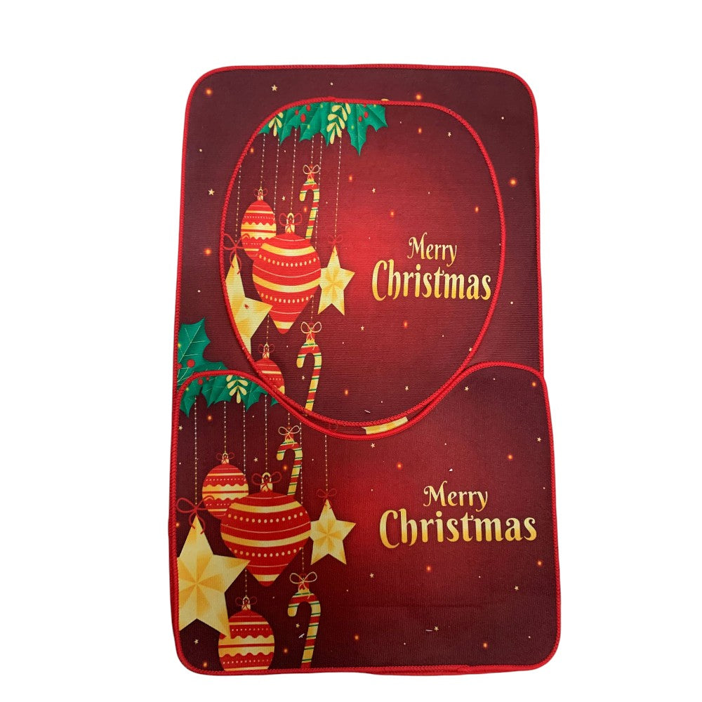 Set 3 covorase baie , antiderapante, Model Craciun