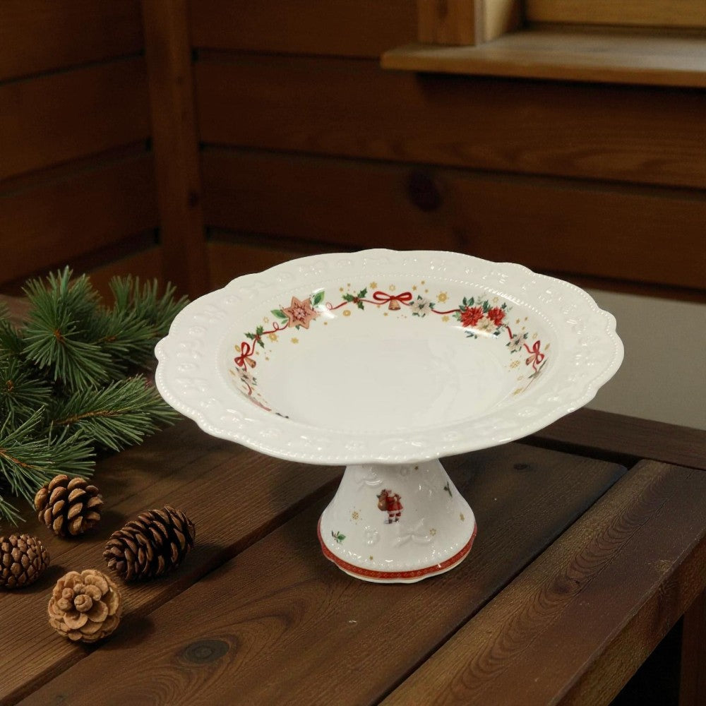 Platou / Fructiera cu picior,ceramica , model Festiv