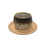 Set cescuta si farfurie ceramica in stil japonez, 80 ml