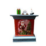 Ornament de Craciun, mini semineu cu led colorat , 11  cm