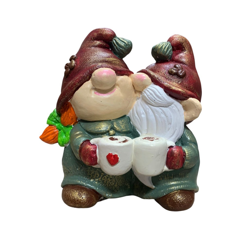 Figurina / Decoratiune pictata manual,rasina, Spiridusi , 20.5 cm