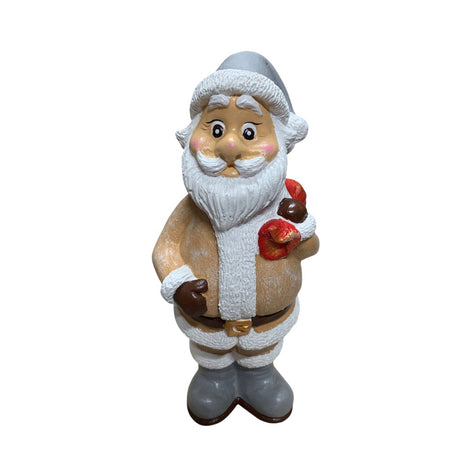 Figurina/Decoratiune Mos Craciun, pictata manual, rasina, 27 cm