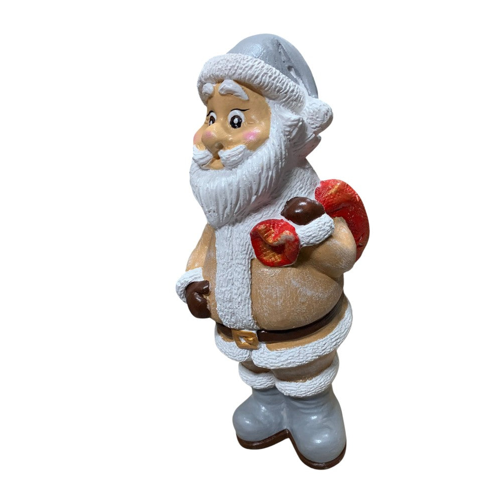 Figurina/Decoratiune Mos Craciun, pictata manual, rasina, 27 cm