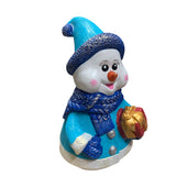 Figurina/Decoratiune Om de Zapada cu cadou, pictata manual, rasina, 28 cm