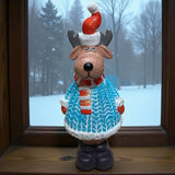 Figurina/Decoratiune Ren, pictata manual, rasina, 32 cm