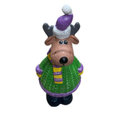 Figurina/Decoratiune Ren, pictata manual, rasina, 32 cm