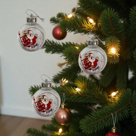 Glob pentru brad , model Mos Craciun , sticla , 6 cm