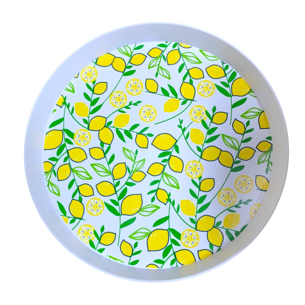 Tava servire rotunda cu Model, Plastic, 35 cm