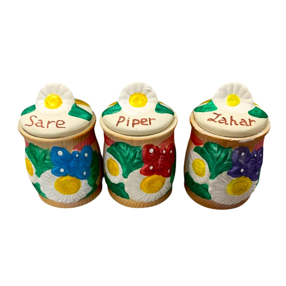 Set 3 Recipiente Lut , pictate manual , 13 cm
