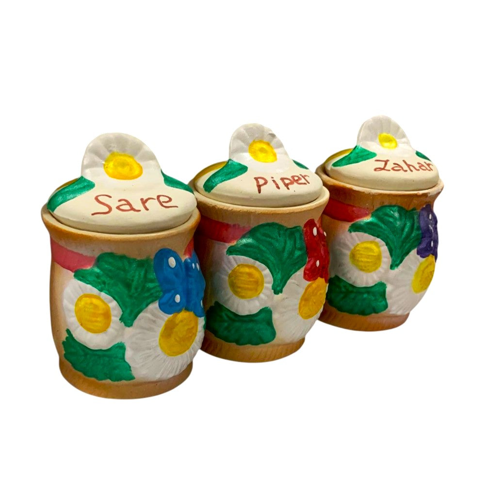 Set 3 Recipiente Lut , pictate manual , 13 cm