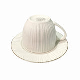 Set de 6 cesti si 6 farfurii , 250 ml, Luxury Collection , Alb - Margine Aurie
