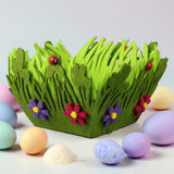 Cosulet din pasla/fetru pentru Paste,floral