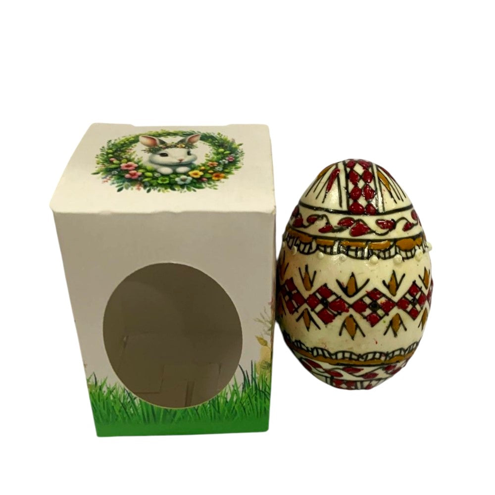 Ou natural incondeiat cu ceara, tehnica traditionala,model unicat, 6,8x4, 5 cm