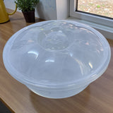 Vas rotund transparent cu capac,plastic,7/10.5 Litri