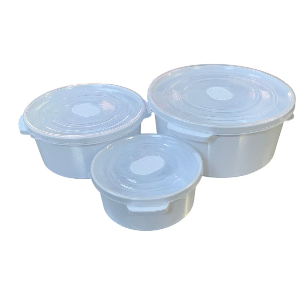 Set 3 caserole alimentare cu supapa, plastic