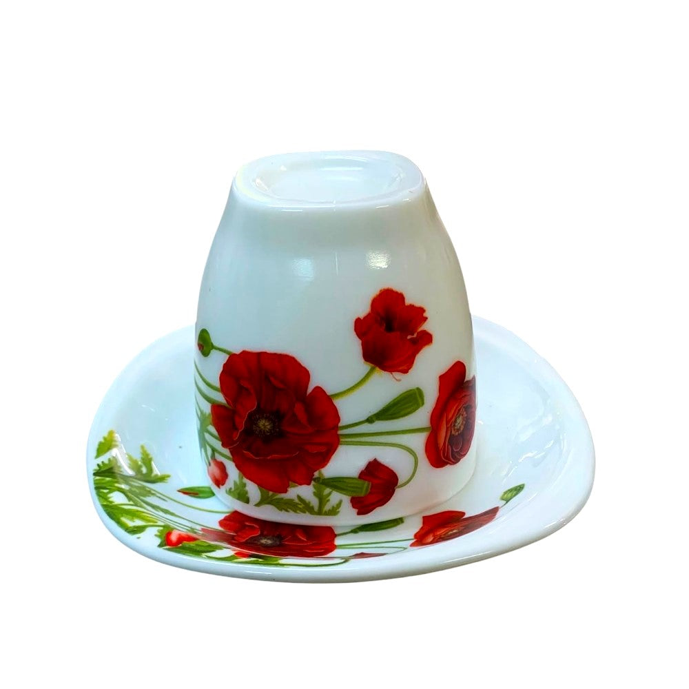 Set 6 cesti cu farfurii , Opal , 190/210 ml, model Maci