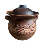 Supiera/Oala pentru Cuptor cu Capac din Angob, Lut Rosu, 5 l, 23x24 cm