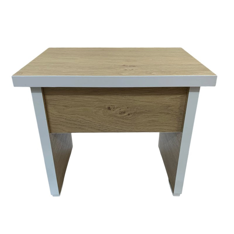 Taburet/ scaunel mic pentru hol sau suport picioare, 32.5x24x28 cm,PAL, Stejar cu Alb