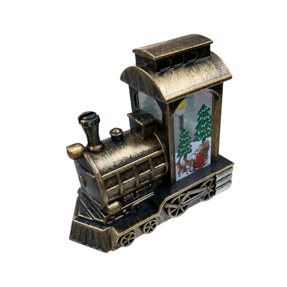 Ornament de Craciun cu tren luminos LED, 13x13x7cm