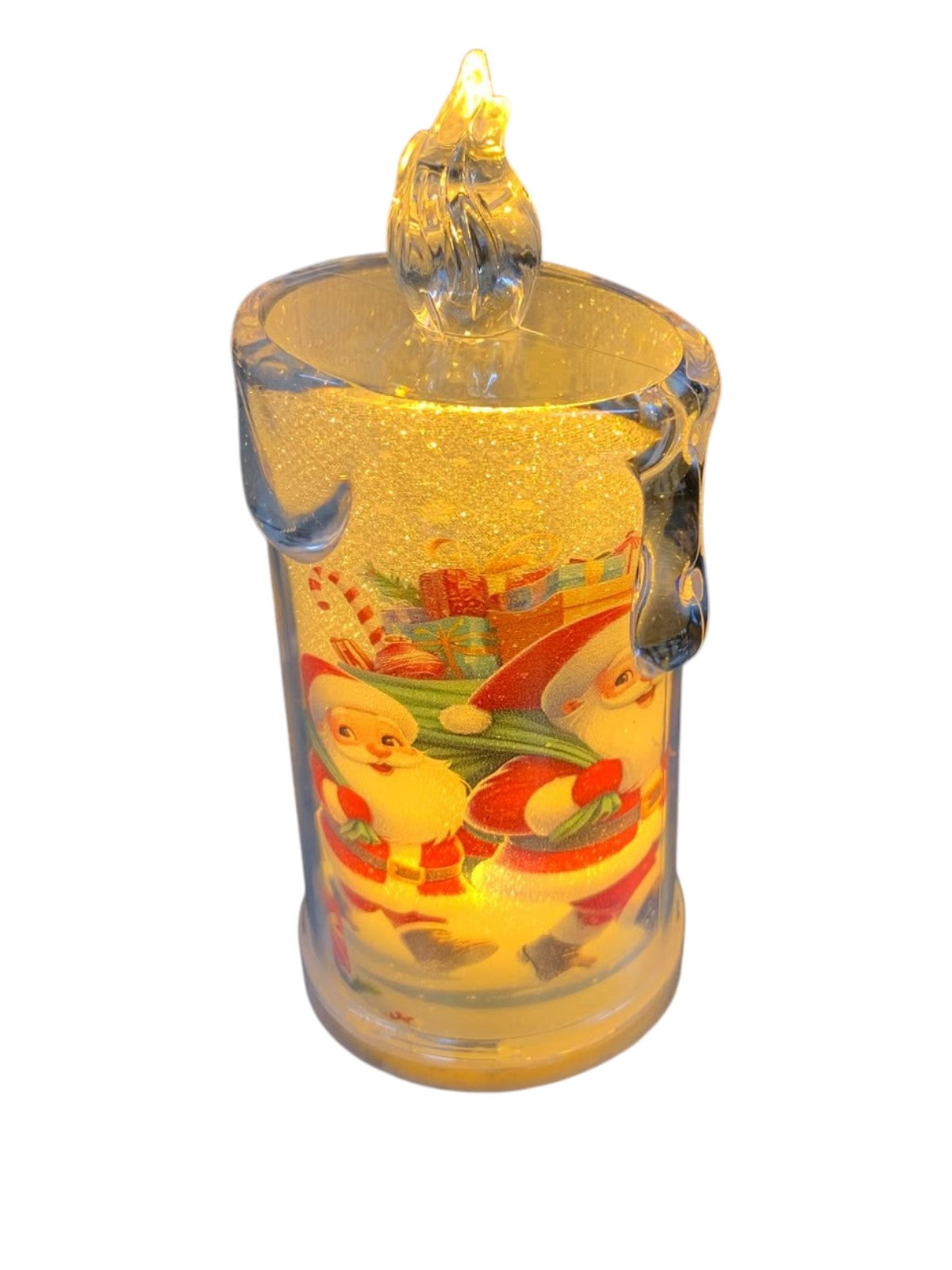 Lumanare decorativa Craciun LED, Model cu Mos Craciun, 18x5.4 cm