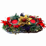 Decor pentru masa de Craciun cu lumanari , 28x13 cm