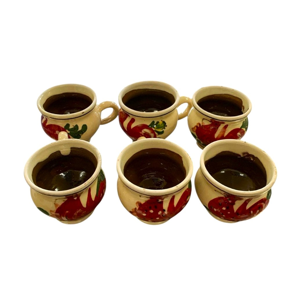 Set 6 Cesti Traditionale de Tuica din Ceramica