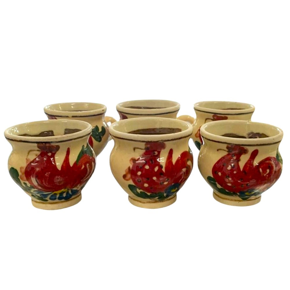 Set 6 Cesti Traditionale de Tuica din Ceramica