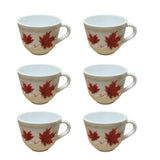 Set 6 cesti pentru Cafea sau Ceai, Opal, model florat Trandafiri /Artar  , 200 ml