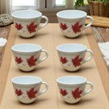 Set 6 cesti pentru Cafea sau Ceai, Opal, model florat Trandafiri /Artar  , 200 ml