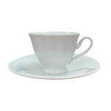 Set 6 cesti espresso cu farfurie, 75 ml, Portelan, Alb Lucios