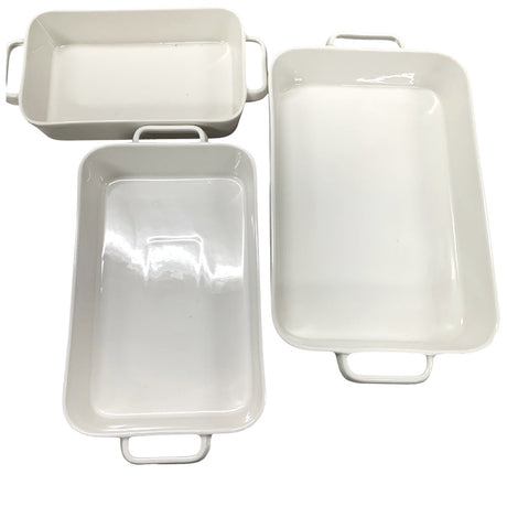 Set 3 tavi Ceramica pentru cuptor, Alb