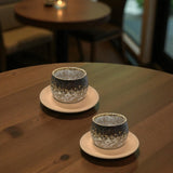 Set cescuta si farfurie ceramica in stil japonez, 80 ml