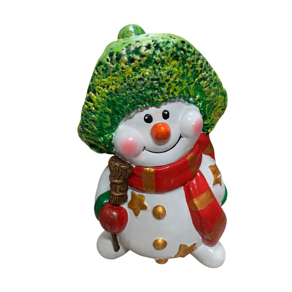 Figurina / Decoratiune Om de zapada,pictata manual,rasina,27 cm