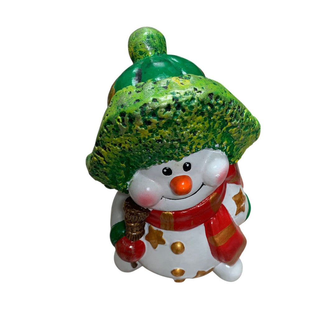 Figurina / Decoratiune Om de zapada,pictata manual,rasina,27 cm