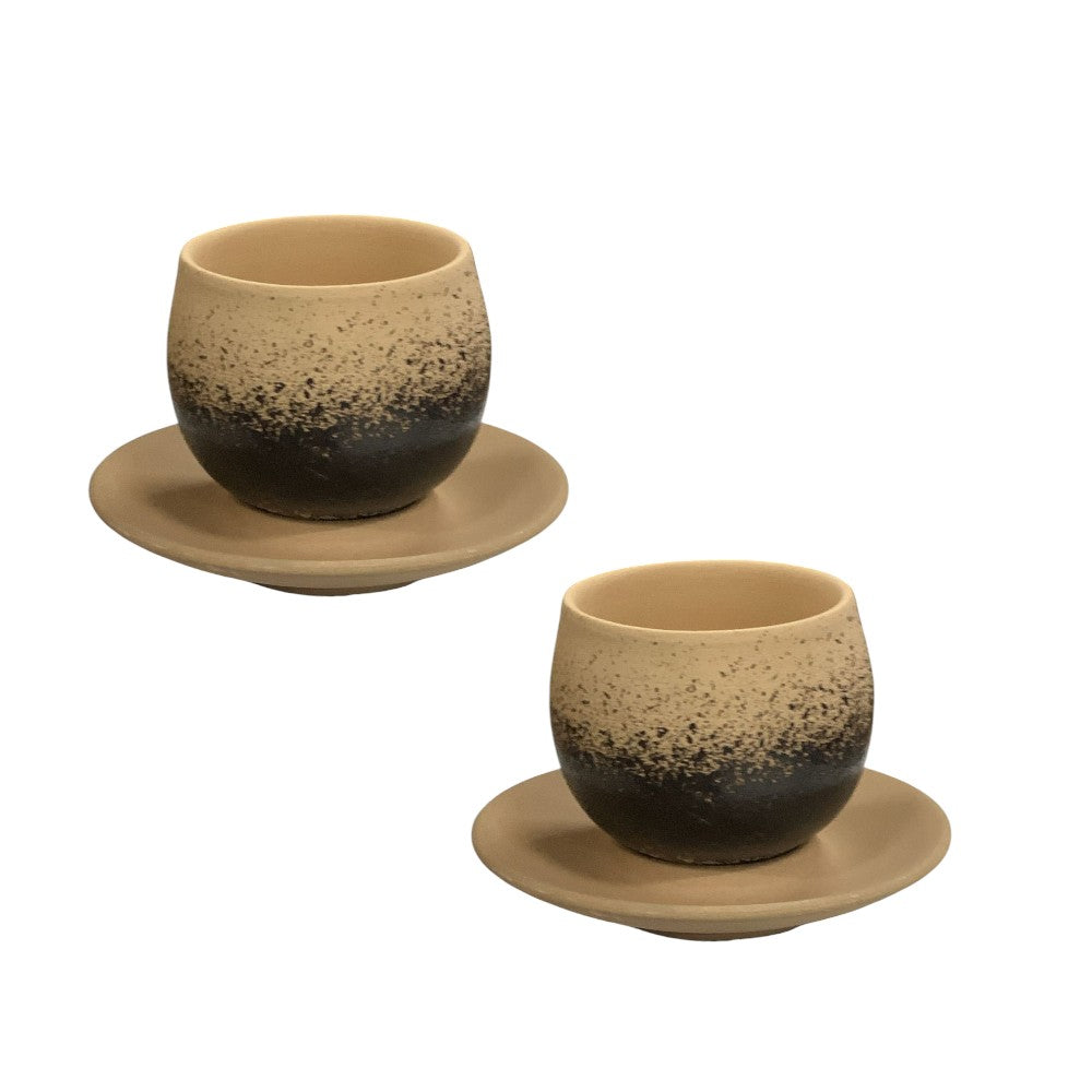 Set cescuta si farfurie ceramica in stil japonez, 80 ml