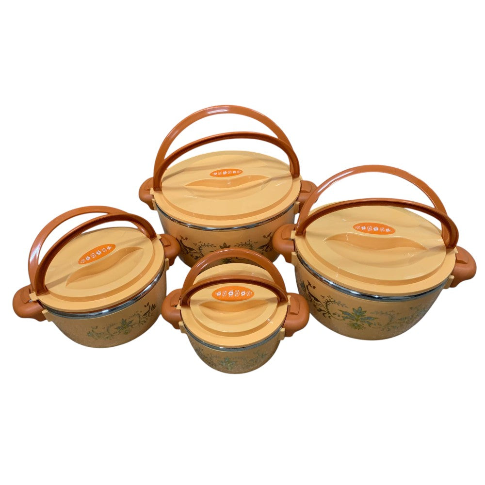 Set 4 caserole Termice, Plastic si Inox, 1L,2L,4L,6L